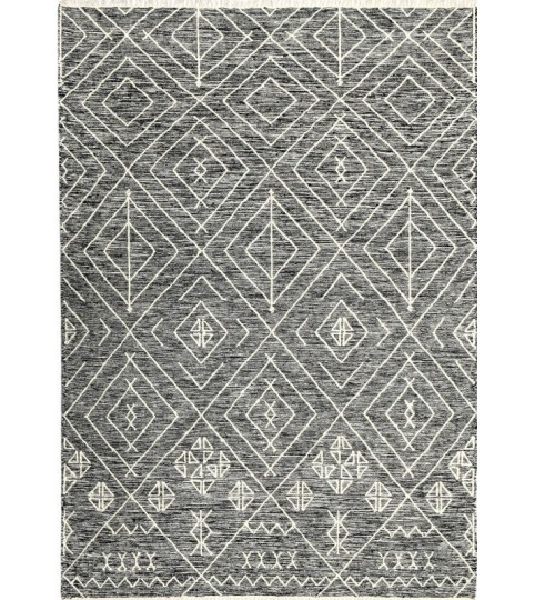 Tappeto Kilim Berberi Bianco Nero 160x230 cm