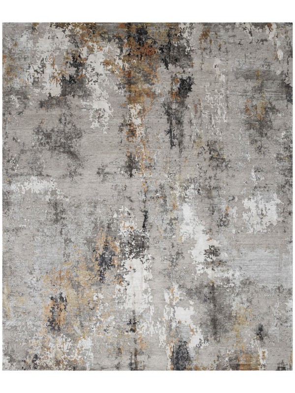 Tappeto Moderno Himalaya Bambù Silk Gray Rust