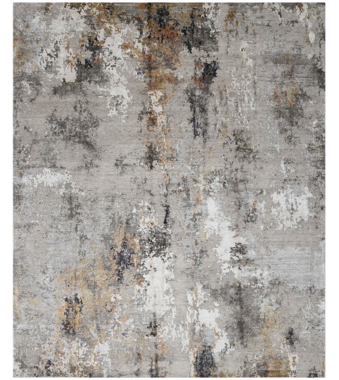 Tappeto Moderno Himalaya Bambù Silk Gray Rust