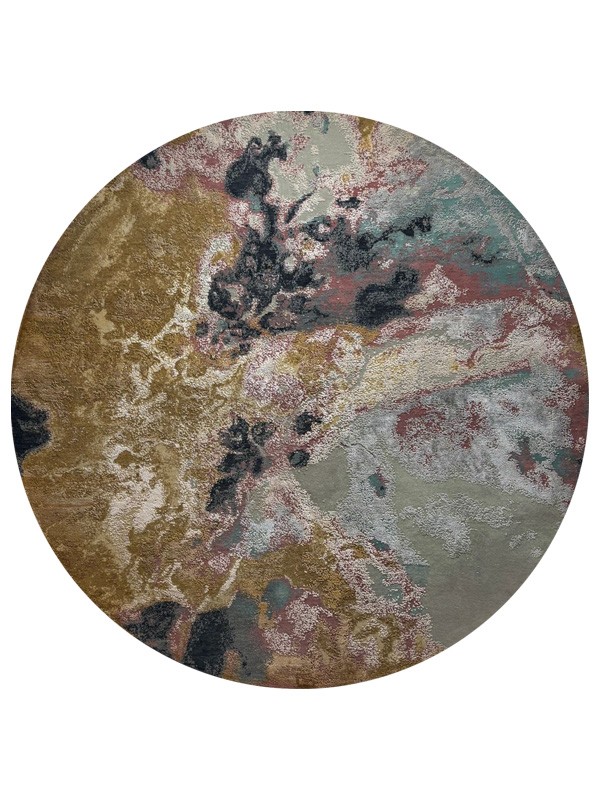 Tappeto Moderno Himalaya Seta Bambù Rotondo