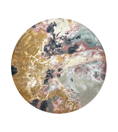 Tappeto Moderno Himalaya Seta Bambù Rotondo