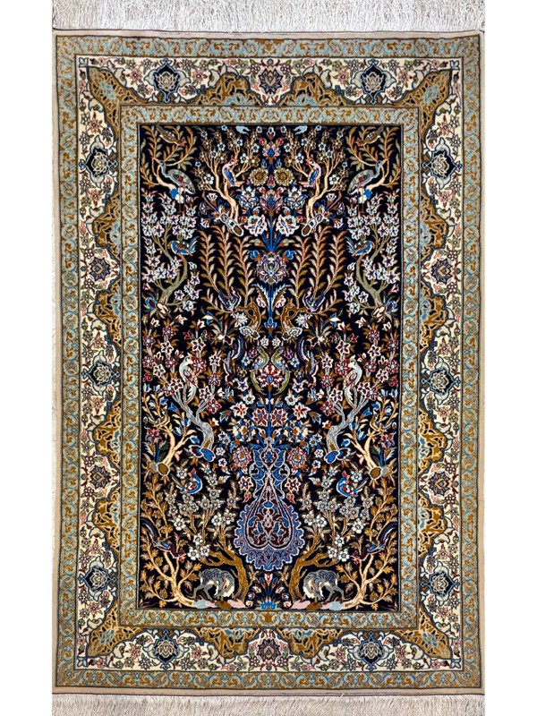 Tappeto Isfahan trema seta...