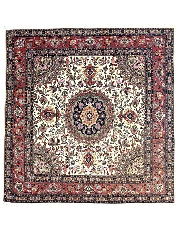Tappeto Persiano Tabriz 210x210 cm Beige