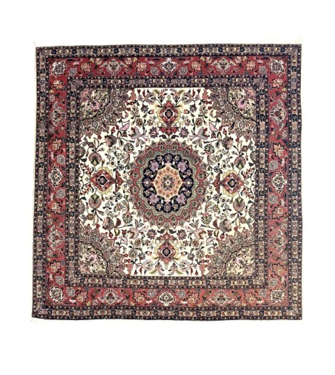 Tappeto Persiano Tabriz 210x210 cm Beige
