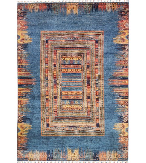 Tappeto Gabbeh Siva 206x295 cm Azzurro